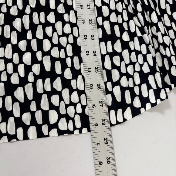 Chicos Blouse Size 3 US 16 Black White Abstract Print Ruffle Neck Sleeve - Picture 9 of 9